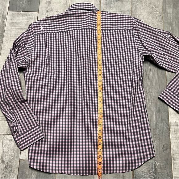 JARED LANG CHECK GINGHAM GRAY PINK BUTTON DOWN SHIRT L - Picture 10 of 11